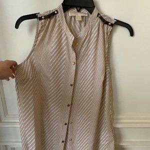 Michael by Michael Kors Tan Chevron Shirt